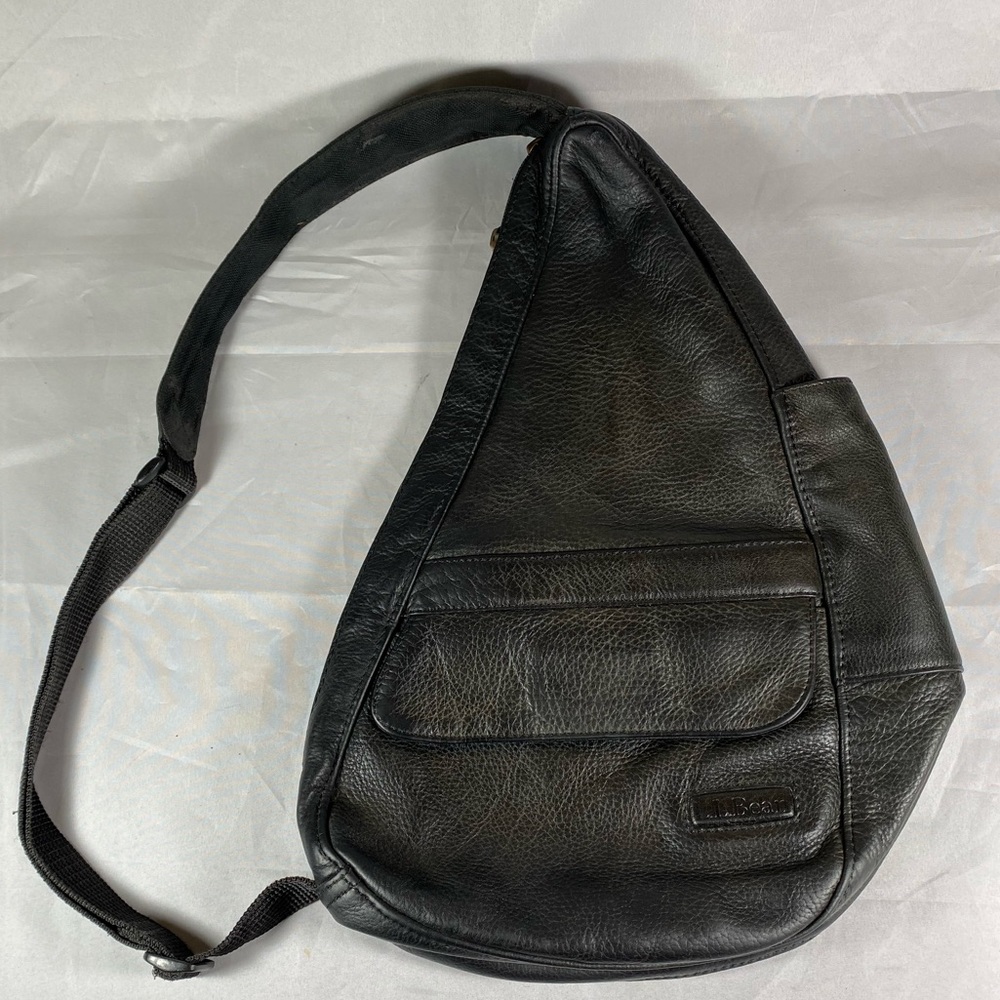 LL BEAN | Black Leather Kidney Saddlebag
